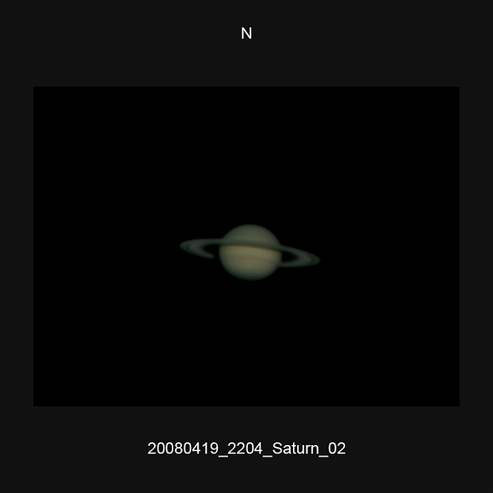 20080419_2204_Saturn_02.JPG -   Newton d 309,5 / af 5730 (Barlow) Phillips 740K UV-IR-Cut filter 640x480 AVI-800 (15 frames/s) Giotto, A-PS-CS3  